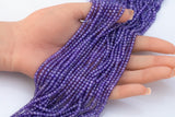 Amethyst Cubic Zirconia Zircon - Beads Full Strands-15.5 inches- 3mm- Nice Size Hole- Diamond Cutting-Nice and Sparkly-Faceted Cube