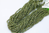 Peridot Cubic Zirconia Zircon - Beads Full Strands-15.5 inches- 3mm- Nice Size Hole- Diamond Cutting-Nice and Sparkly-Faceted Cube