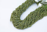 Peridot Cubic Zirconia Zircon - Beads Full Strands-15.5 inches- 3mm- Nice Size Hole- Diamond Cutting-Nice and Sparkly-Faceted Cube