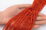 Orange Cubic Zirconia Zircon - Beads Full Strands-15.5 inches- 3mm- Nice Size Hole- Diamond Cutting-Nice and Sparkly-Faceted Cube