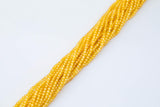 Citrine Yellow Cubic Zirconia Zircon - Beads Full Strands-15.5 inches- 3mm- Nice Size Hole- Diamond Cutting-Nice and Sparkly-Faceted Cube