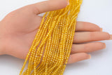Citrine Yellow Cubic Zirconia Zircon - Beads Full Strands-15.5 inches- 3mm- Nice Size Hole- Diamond Cutting-Nice and Sparkly-Faceted Cube