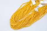 Citrine Yellow Cubic Zirconia Zircon - Beads Full Strands-15.5 inches- 3mm- Nice Size Hole- Diamond Cutting-Nice and Sparkly-Faceted Cube
