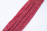 Ruby Cubic Zirconia Zircon - Beads Full Strands-15.5 inches- 3mm- Nice Size Hole- Diamond Cutting-Nice and Sparkly-Faceted Cube