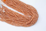 Champagne Cubic Zirconia Zircon - Beads Full Strands-15.5 inches- 3mm- Nice Size Hole- Diamond Cutting-Nice and Sparkly-Faceted Cube