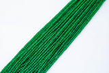 Emerald Cubic Zirconia Zircon - Beads Full Strands-15.5 inches- 3mm- Nice Size Hole- Diamond Cutting-Nice and Sparkly-Faceted Cube