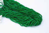 Emerald Cubic Zirconia Zircon - Beads Full Strands-15.5 inches- 3mm- Nice Size Hole- Diamond Cutting-Nice and Sparkly-Faceted Cube