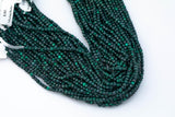 Natural Dark Malachite Faceted Cube Beads Size 3mm 15.5" Strand