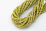 Olive Jade- High Quality in Roundel, 4mm, 6mm, 8mm- Full 15.5 Inch Strand-15.5 inch Strand Smooth Gemstone Beads