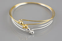 5 Pcs (Gold silver gunmetal brass) Bangle Ball and Hook Bangle Bracelet with screw on REMOVABLE BALL. Charm Bracelet