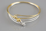 5 Pcs (Gold silver gunmetal brass) Bangle Ball and Hook Bangle Bracelet with screw on REMOVABLE BALL. Charm Bracelet