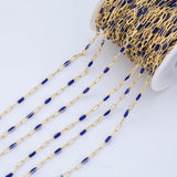pvd Opal Enamel Chain for Permanent Jewelry by Yard, pvd Stainless Plating Wholesale bulk Roll Chain Jewelry
