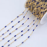 pvd Opal Enamel Chain for Permanent Jewelry by Yard, pvd Stainless Plating Wholesale bulk Roll Chain Jewelry