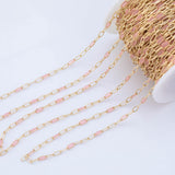 PVD Opal Enamel Chain for Permanent Jewelry by Yard, PVD Stainless Plating Wholesale bulk Roll Chain Jewelry