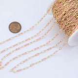 pvd Opal Enamel Chain for Permanent Jewelry by Yard, pvd Stainless Plating Wholesale bulk Roll Chain Jewelry