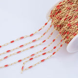 PVD Opal Enamel Chain for Permanent Jewelry by Yard, PVD Stainless Plating Wholesale bulk Roll Chain Jewelry