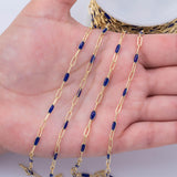 PVD Opal Enamel Chain for Permanent Jewelry by Yard, PVD Stainless Plating Wholesale bulk Roll Chain Jewelry