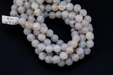Clearish- Dragon Scale Agate- High Quality in Round,-Full Strand 15.5 inch Strand, 4mm, 6mm, 8mm, 12mm, or 14mm Beads