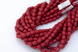 8x10mm Crystal Barrel -2 or 5 or 10 STRANDS- 16 Inch Strand- Coral Red