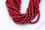 8x10mm Crystal Barrel -2 or 5 or 10 STRANDS- 16 Inch Strand- Coral Red