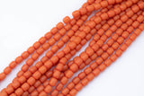 8x10mm Crystal Barrel -2 or 5 or 10 STRANDS- 16 Inch Strand- Coral Orange