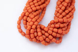 8x10mm Crystal Barrel -2 or 5 or 10 STRANDS- 16 Inch Strand- Coral Orange