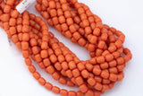 8x10mm Crystal Barrel -2 or 5 or 10 STRANDS- 16 Inch Strand- Coral Orange
