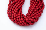 8x10mm Crystal Barrel -2 or 5 or 10 STRANDS- 16 Inch Strand- Red