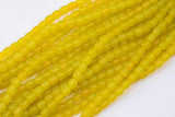 8x10mm Crystal Barrel -2 or 5 or 10 STRANDS- 16 Inch Strand- Yellow