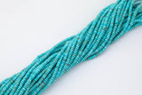 Magnesite Turquoise - High Quality in Smooth Saucer Roundel, 4mm Flat Rondel 15 Inches Thin Roundel