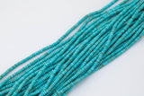 Magnesite Turquoise - High Quality in Smooth Saucer Roundel, 4mm Flat Rondel 15 Inches Thin Roundel