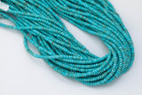 Magnesite Turquoise - High Quality in Smooth Saucer Roundel, 4mm Flat Rondel 15 Inches Thin Roundel