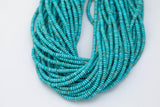 Magnesite Turquoise - High Quality in Smooth Saucer Roundel, 4mm Flat Rondel 15 Inches Thin Roundel