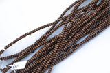 Wood Roundel Shape Beads 4mm- 15 inches per strand