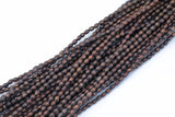 Wood Rice Shape Beads 5x6mm- 15 inches per strand