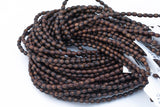 Wood Rice Shape Beads 5x6mm- 15 inches per strand