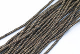 Wood Heishi Shape Beads 4mm- 15 inches per strand