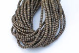 Wood Heishi Shape Beads 4mm- 15 inches per strand