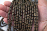 Wood Heishi Shape Beads 4mm- 15 inches per strand