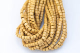 Wood Heishi Shape Beads 7mm- 15 inches per strand