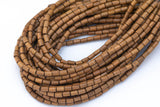 Wood Barrel Shape Beads 5x8mm- 15 inches per strand