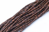 Wood Barrel Shape Beads 5x8mm- 15 inches per strand