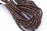 Wood Barrel Shape Beads 5x8mm- 15 inches per strand