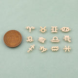 14KGF Zodiac Horoscope Connectors 6x8mm 14kt Gold Filled Zodiac Connectors Bracelet Letter Charm Permanent Jewelry Supplies