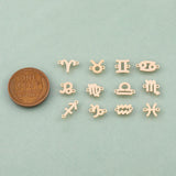 14KGF Zodiac Horoscope Connectors 6x8mm 14kt Gold Filled Zodiac Connectors Bracelet Letter Charm Permanent Jewelry Supplies