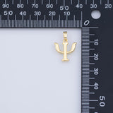 Psi Charms 15x15mm Greek Letter Psychology White Gold Charm 18K Gold PVD charms - Tarnish Resistant JJJ