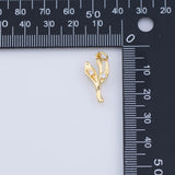 Flower leaf grass plant Charm 18K Gold PVD charms - Tarnish Resistant JJJ