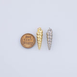 PVD Sea Snail Charm Long Skinny 8x28mm Charm 18K Gold PVD charms - Tarnish Resistant JJJ