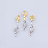 Flower leaf grass plant Charm 18K Gold PVD charms - Tarnish Resistant JJJ