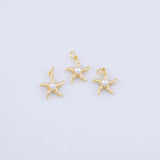 Ocean Starfish Charm 17x19mm 18K Gold PVD charms - Tarnish Resistant JJJ